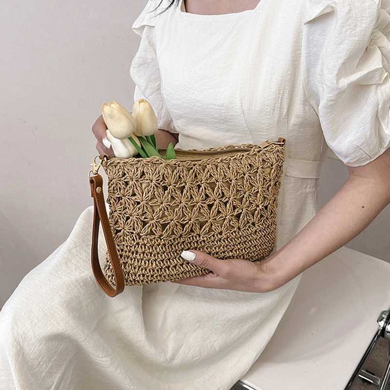 Straw Crossbody Bags for Women Summer Woven Shoulder Bag Purse Raffia Beach Wristlet Crochet Handbag Purse for Women XJ250610