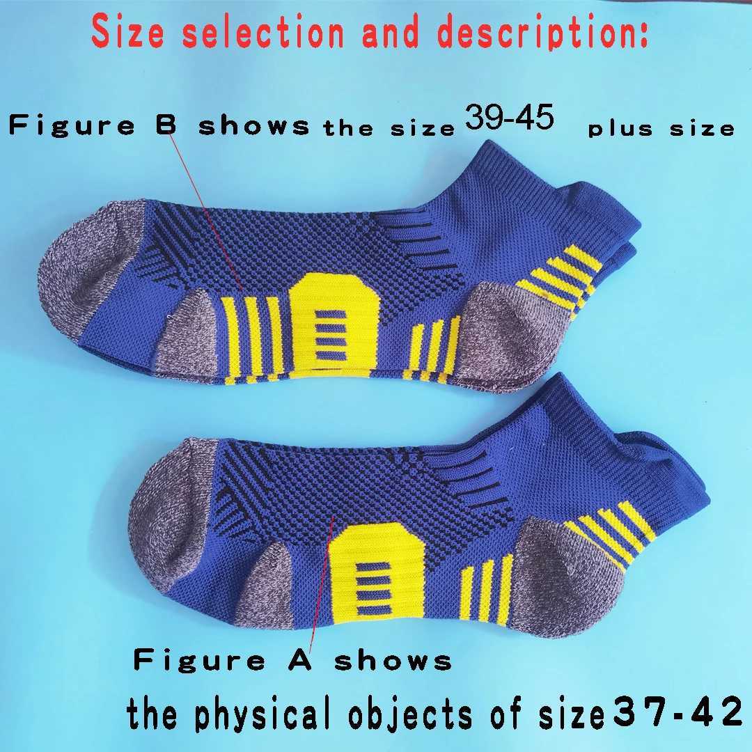 3 Pairs Professional MENS Sports Socks Outdoor Running Fitness Climbing Thick Quick Drying Towel Short Socks for Men 39-45 Z250610