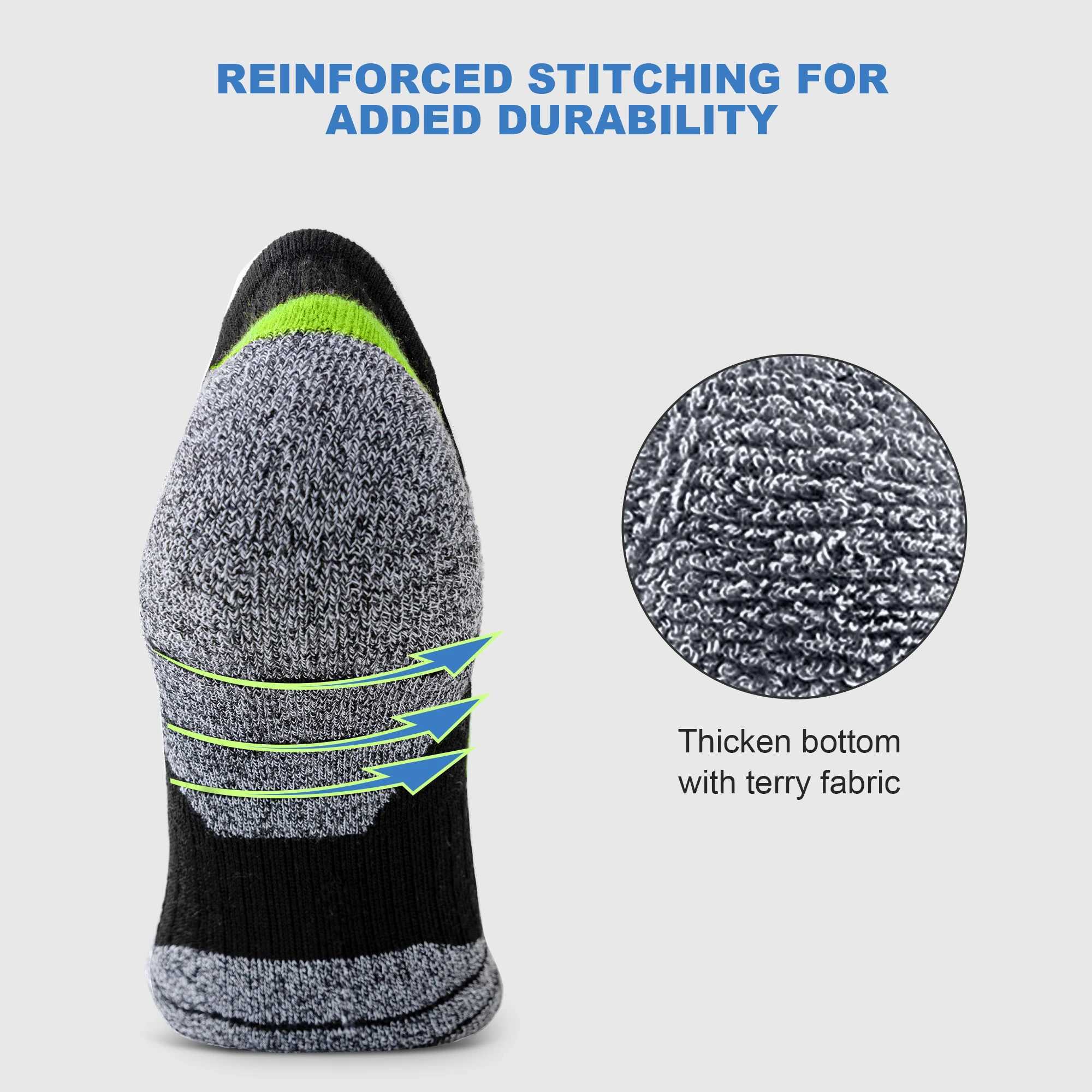 6 Pairs of Sports Socks Pack Thick Men Cushioned Mesh Comfortable Athletic Low Cut Ear Running Ankle Heat Socks Men Z250610