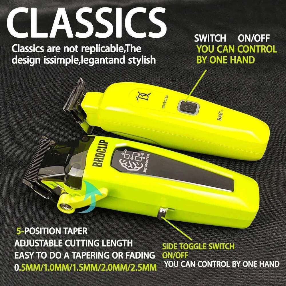 Professional Electric Clipper BRD 106 with Base 7500RPM Hair Trimmer for Man DK-078 DLC Blade 7200RPM Barber Shop 2PC Set