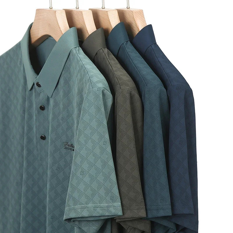 Mens Badge Casual Fashion Short Sleeved POLO Shirt Summer Comfortable Top 250610