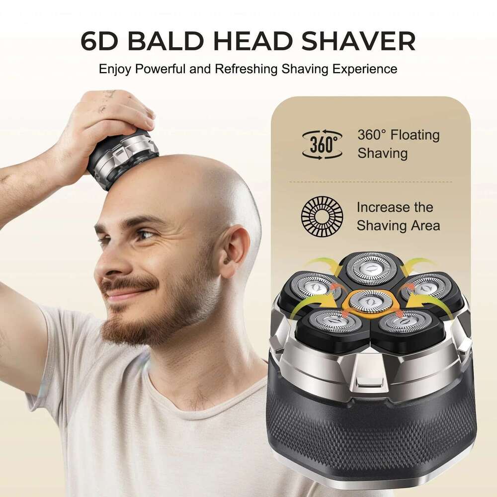 Sweker Head Bald Magnetic Electric Razor For Men Ipx7 Waterproof Rechargeable Shaver