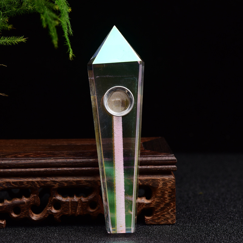 90g Natural Quartz Clear crystal smoking pipe tobacco pipe point wand cigarette Beautiful