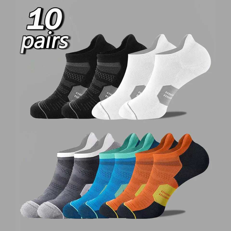 10 Pairs EUR38-44 Women Men Ankle Socks Summer Mesh Sports Socks Running Low Cut Slipper Socks High Quality Cotton Z250610