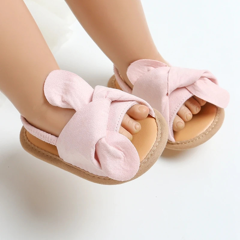 Adorable Baby Girls Sandals with Bowknot Detail Non-Slip Sole Soft Princess Shoes for Beach First Walker Toddler Sandals 250611