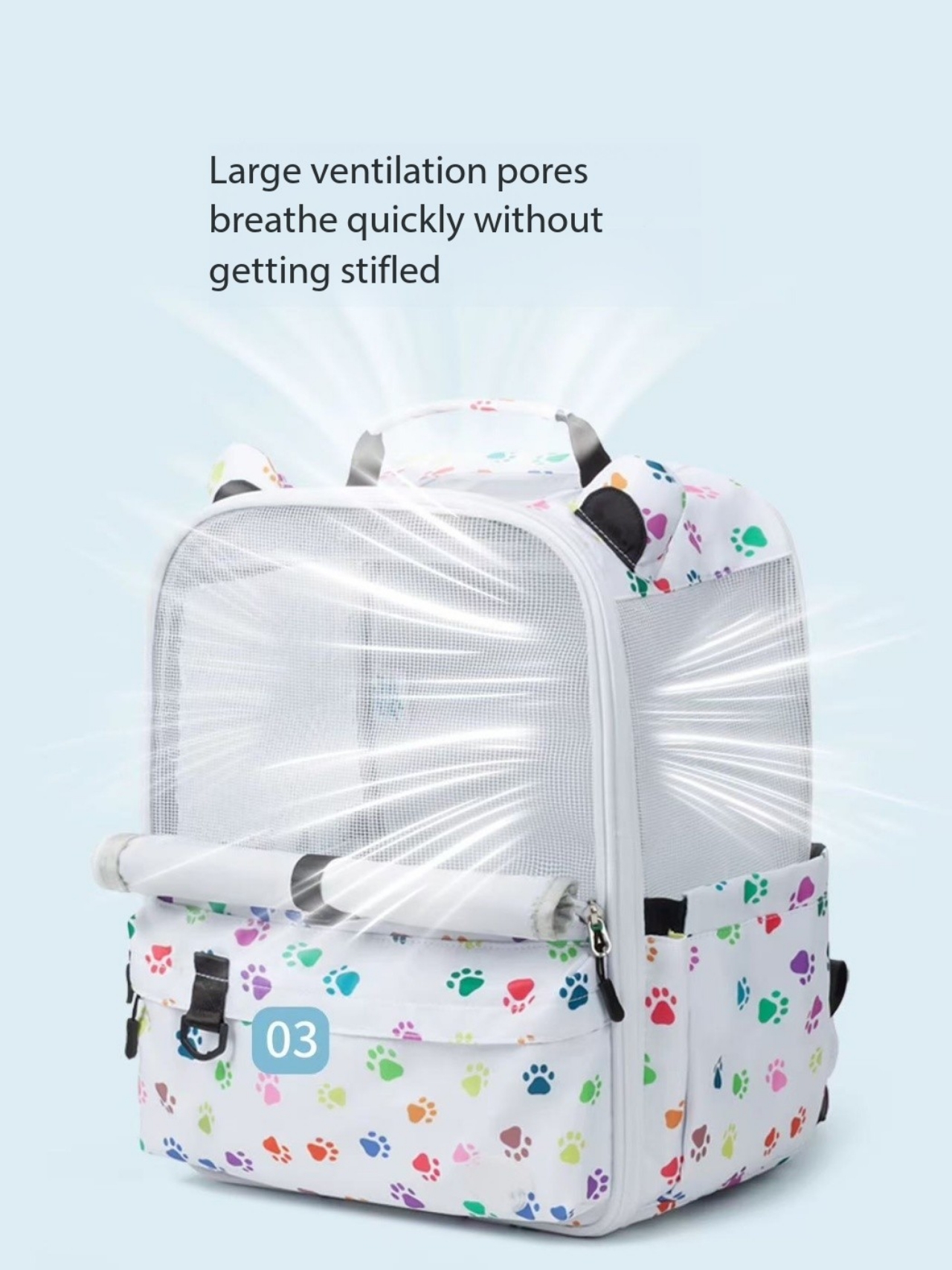 Pet travel bag - double-shoulder design, large capacity, lightweight, small size. Dog bag for pets, cat bag for cats, breathable pet backpack, cat bac