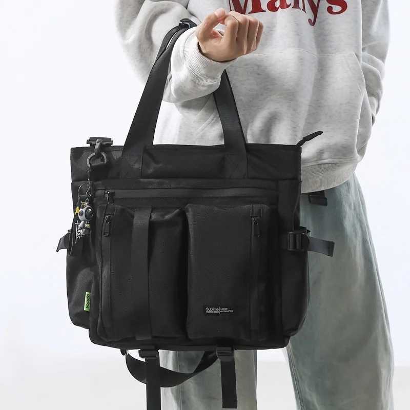 Trendy brand tooling messenger bag large capacity Japanese shoulder bag mens multi-functional commuter computer bag sports hand W250610