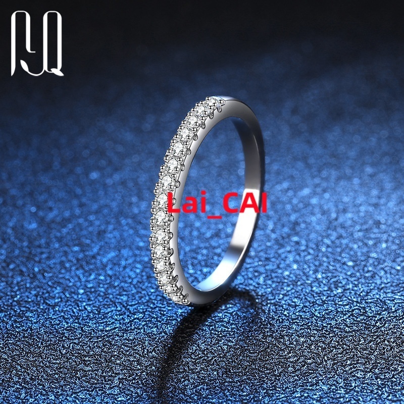 PYQ 0.22ct 925 Sterling Silver Eternity Ring Wedding Band Beautiful Luxury Moissanite Rings for Women