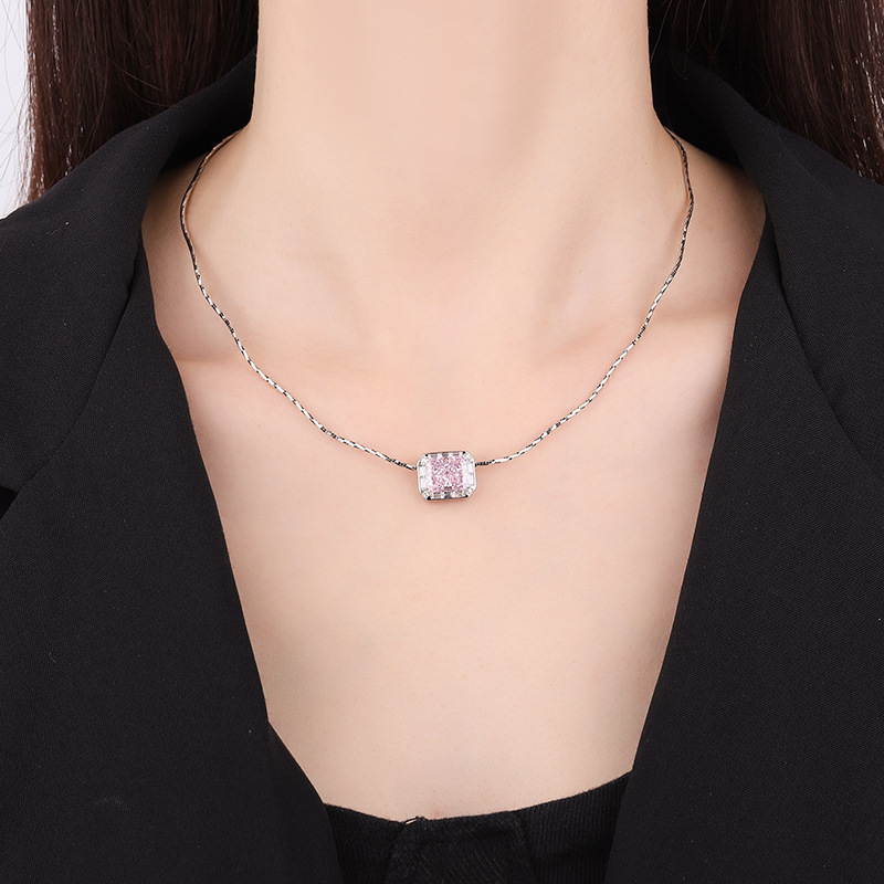 Chic Women's Jewelry Accessory Premium Quality S925 Silver Diamond Chain Necklace