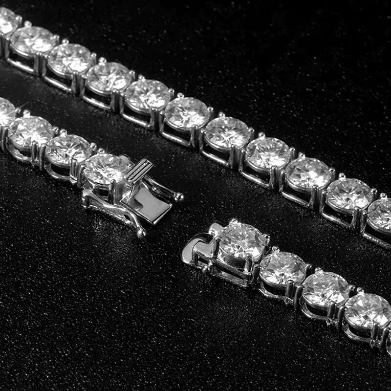 OACOCA Hip Hop Moissanite Necklace Fine Jewelry 925 Sterling Silver VVS VS Diamond Necklace Custom Jewelry 14k 18K Tennis Chain