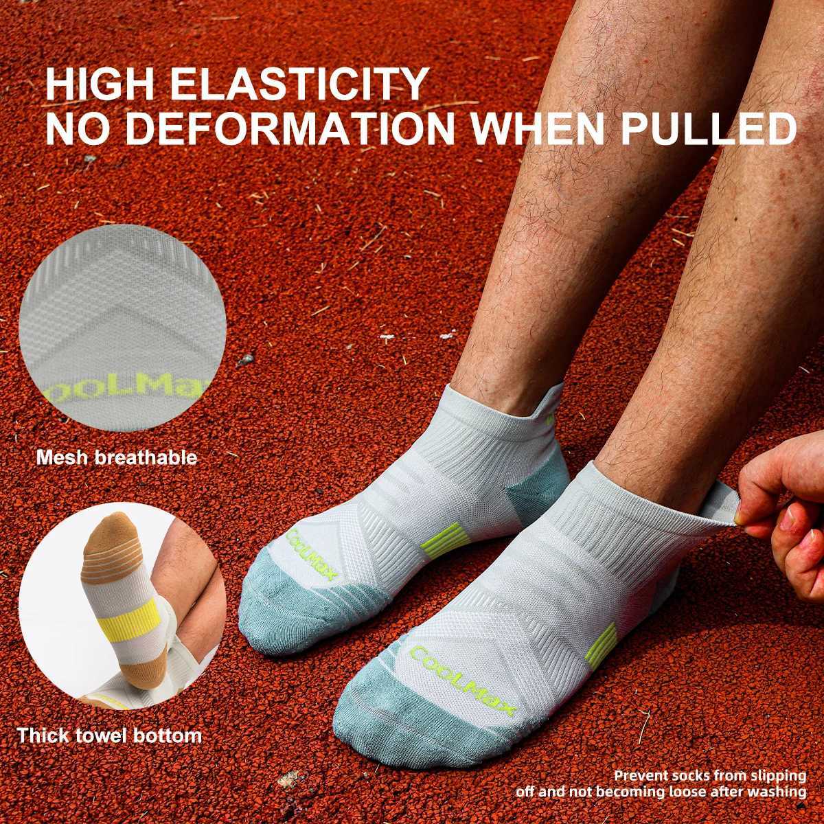 WRELS Coolmax Sports Socks Breathable CoolMax Moisture-Wicking Arch Support Damping Socks Professional sports socks Hiking Running Z250610