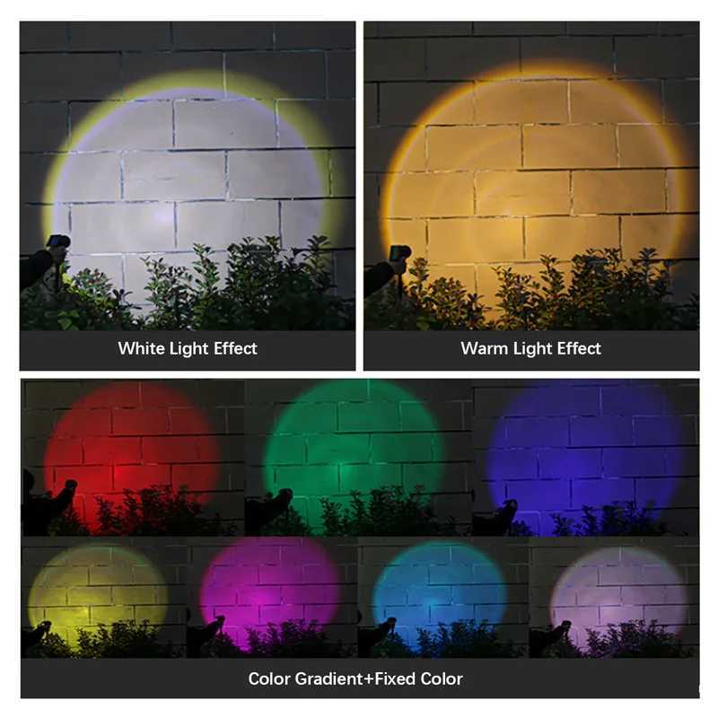 9 LEDs Solar Spotlights Outdoor IP65 Waterproof Spot Lights Brightness Adjustable for Garden Backyard Driveway Patio Decoration Z250610