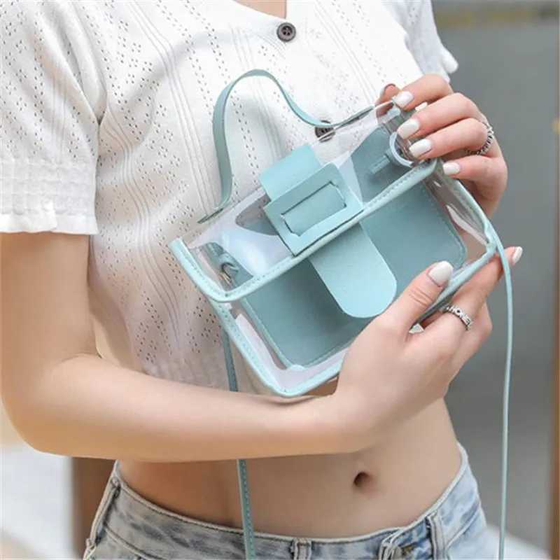 Transparent PVC Jelly Bag Summer Explosions Shoulder Bag Phone Coin Purse Lipstick Tissue Mini Tote Bag Suitable for Daily Use XJ250610
