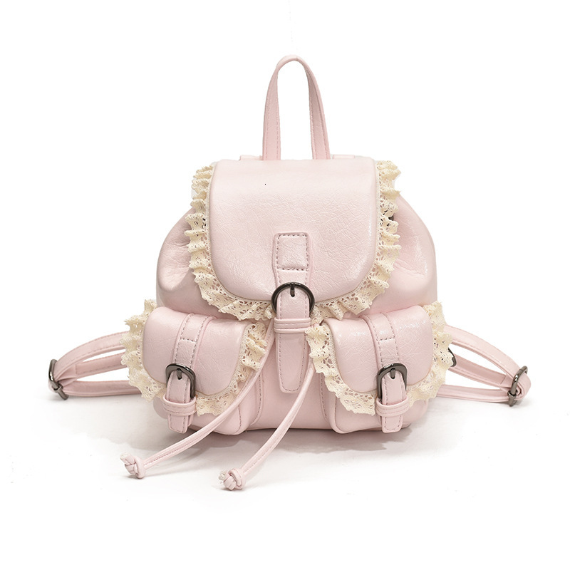 Free shipping designer Fashionable Small Backpack 2025 High-end Lace Trim Niche Design Creative Backpack Korean Style Internet Celebrity Women Bag
