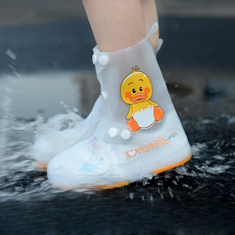 Rainy Day Rain Boots Waterproof Kid Rubber Shoes Cartoon Cute Animal Pattern Flat Bottom Rainproof Student Children Rubber Boots 250611