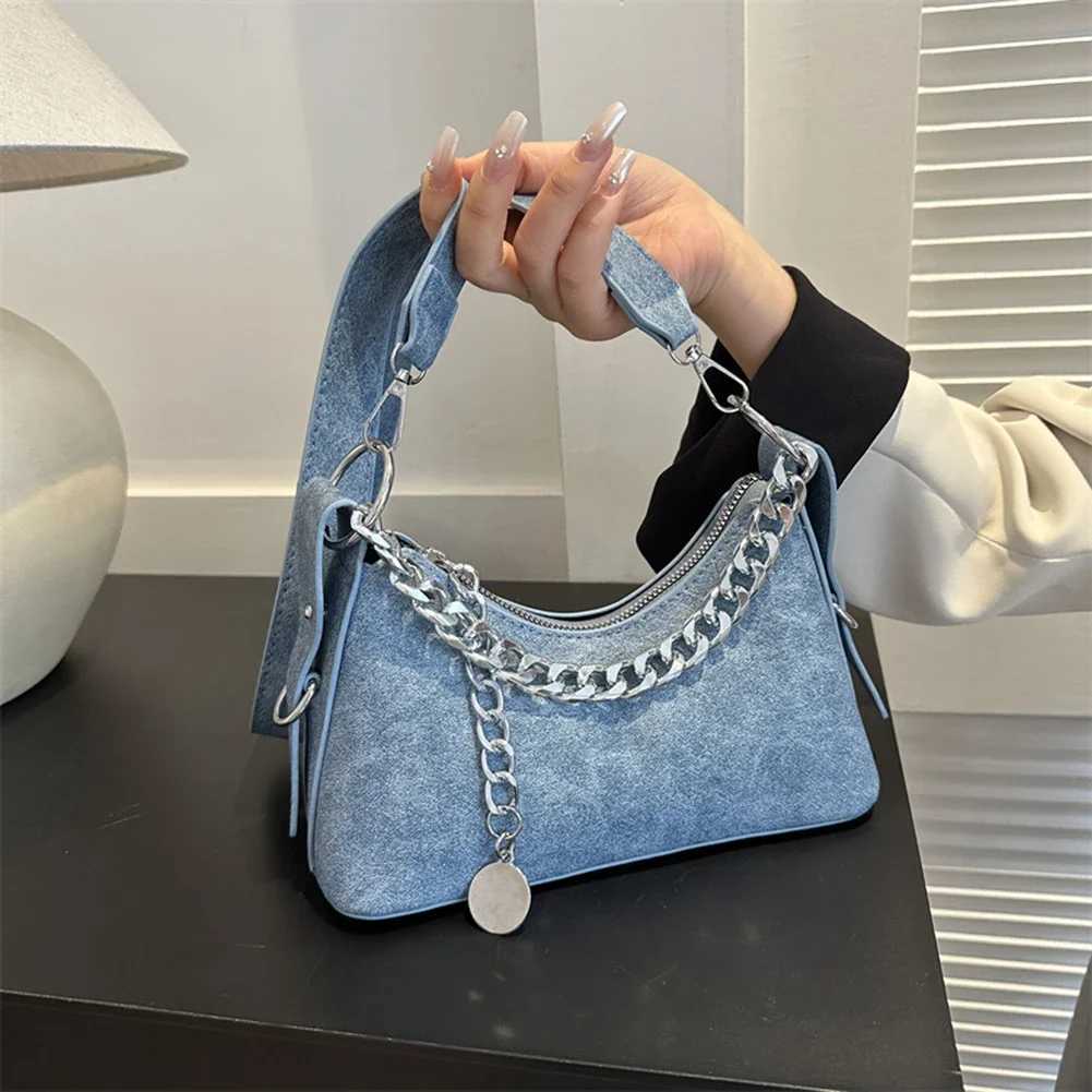 Women Chain Hobo PU Shoulder Bag Fashion Underarm Bag Crossbody Handbag XJ250610