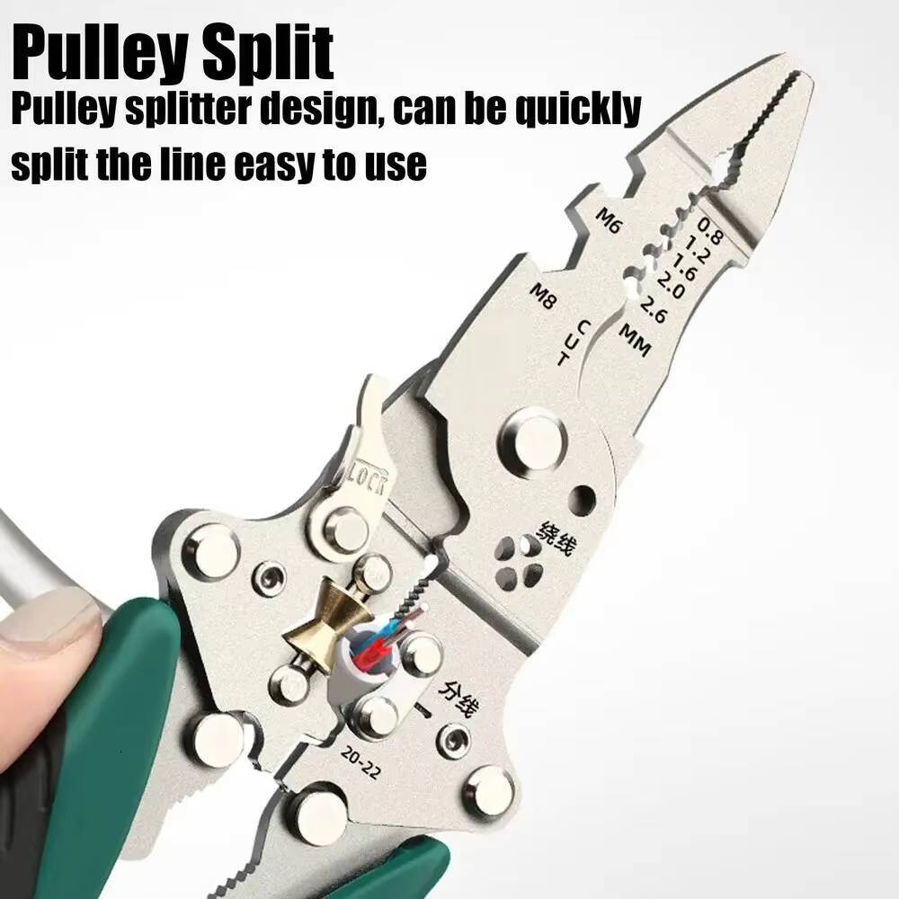 Multi-Function Wire Foldable Cable Cutter Stripper Pliers Electrician Hand Tool for Cutting Crimping Winding