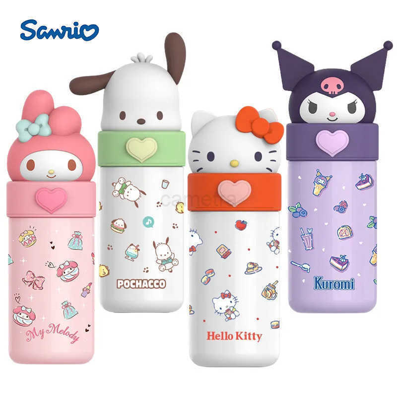 Sanrio 350ml Sanrio Hello Kitty Stainless Steel 316 Thermos Kawaii Kuromi Cinnamoroll Melody Kids Vacuum Flask Water Bottle TumblerXJ25055