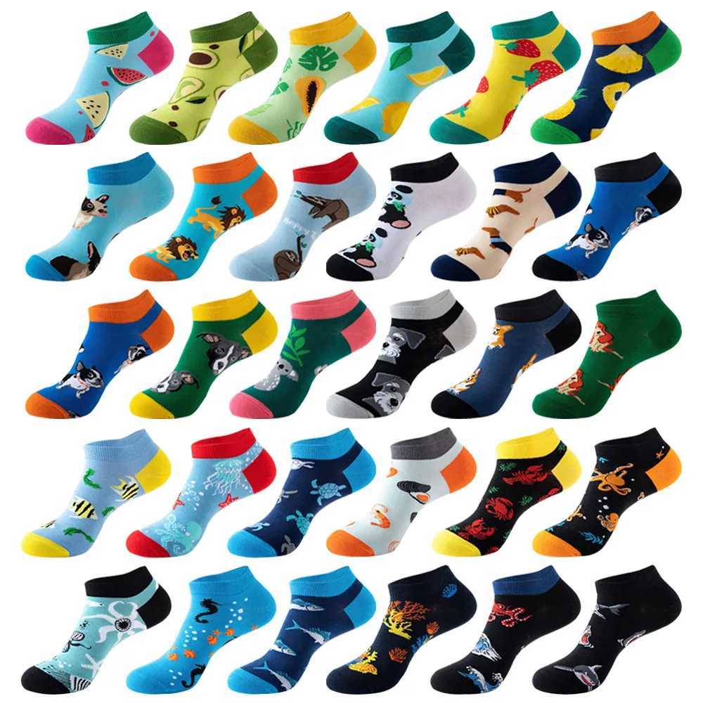 6 Pairs 2024 New Fashion Lovely Colorful Harajuku Cute Unisex Casual Short Socks Funny Cartoon Kawaii Women Socks Z250610