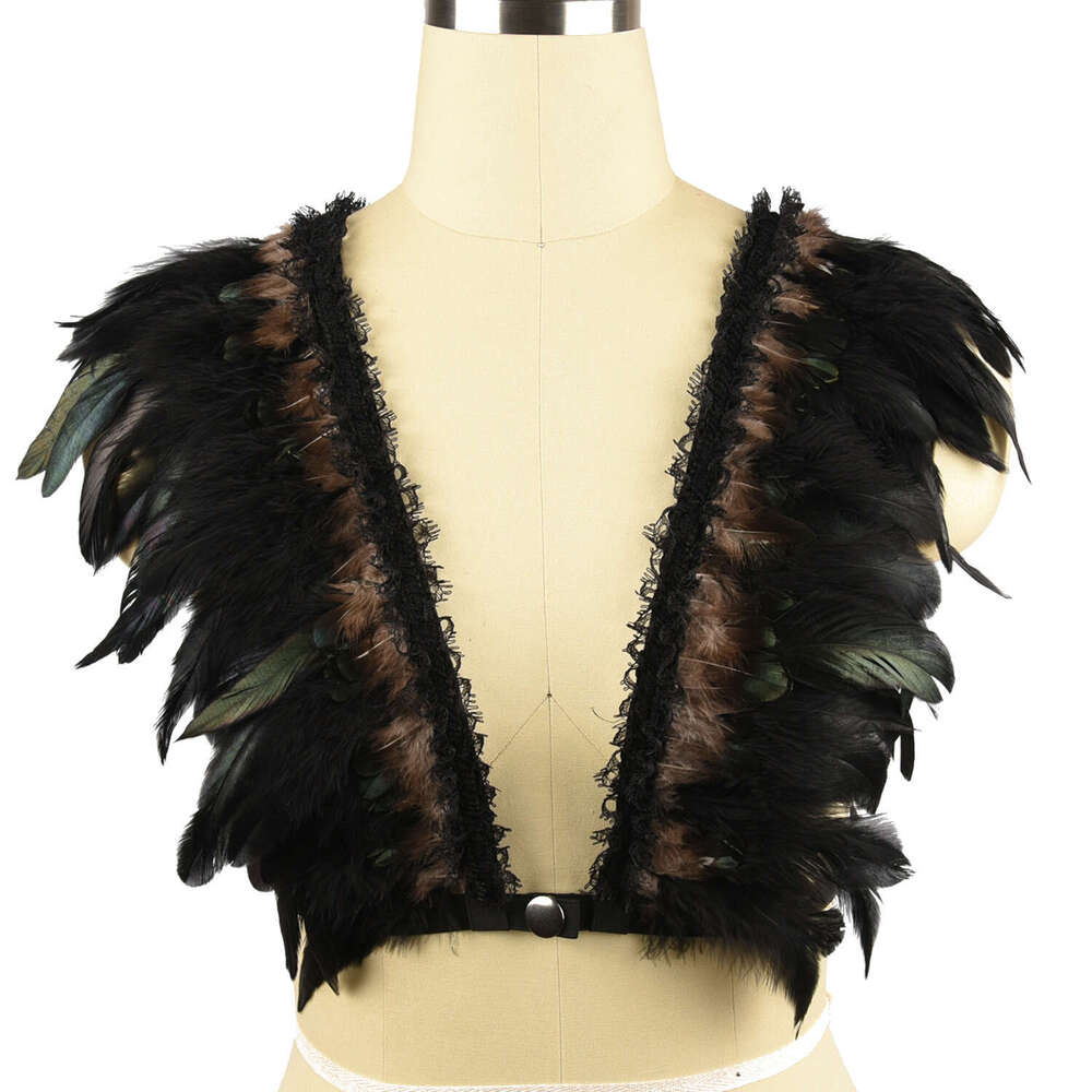 Spell Lingerie Porn Suits ZRFZRF Hollow Out Nightclub Strap Black Sexy Feather Lingerie Game Costume O Sexy Lingerie