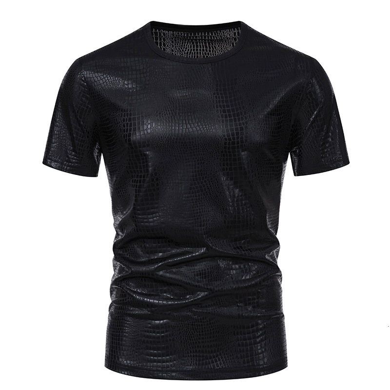 Short Sleeve for Men, Youth Fashion Casual Glossy Five-Sleeve Round Neck T-Shirt