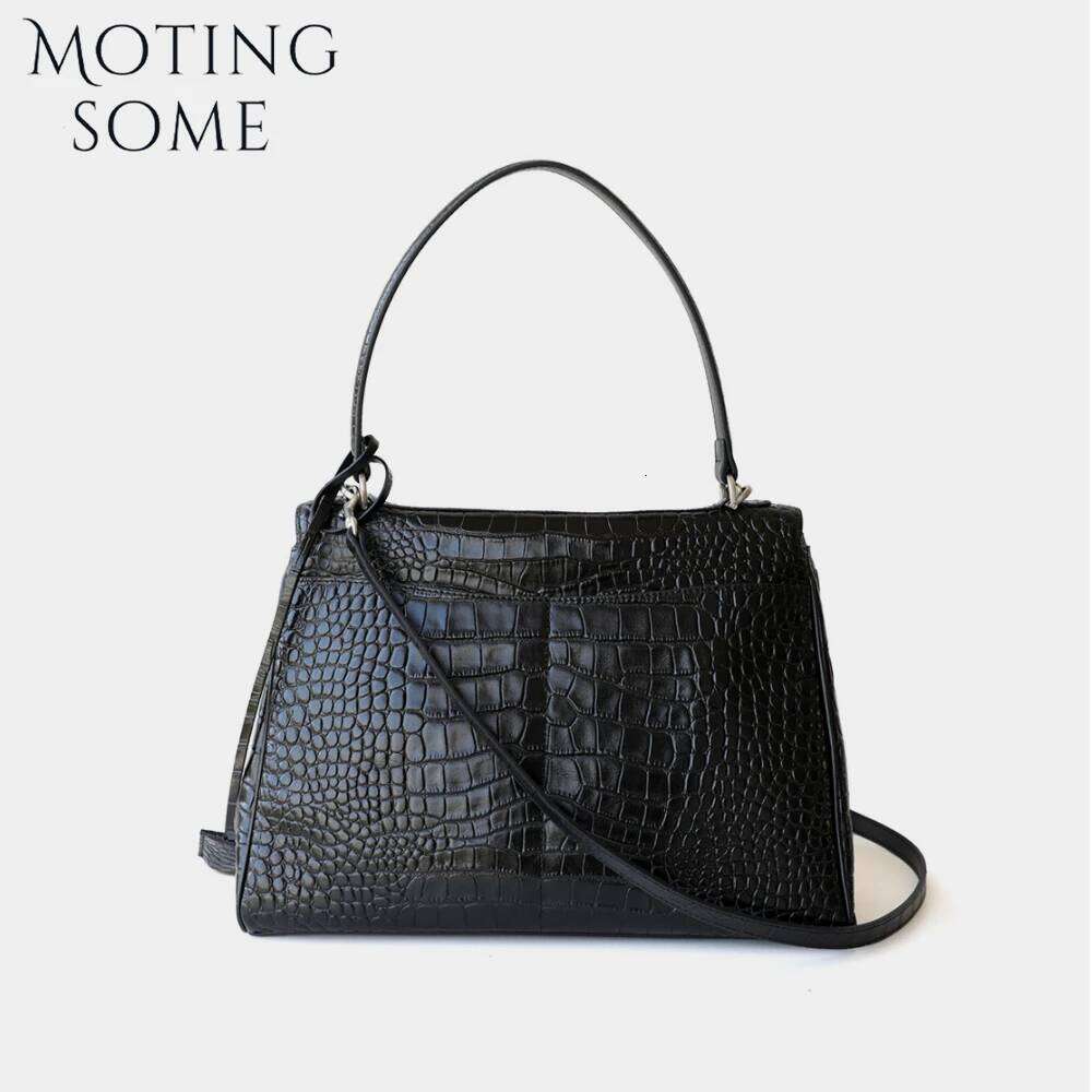 Motingsome Alligator Woman Bags Tote Lady Genuine Leather Shoulder Designer Crocodile Print Messenger Bag