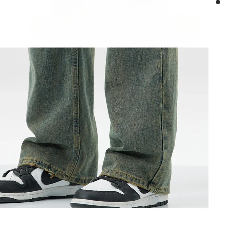 Mens Jeans Man Denim Shorts Jean Streetwear Trousers Wide Y2k Pants Baggy Clothing Flared Male Cargo Pant Ripped 250610