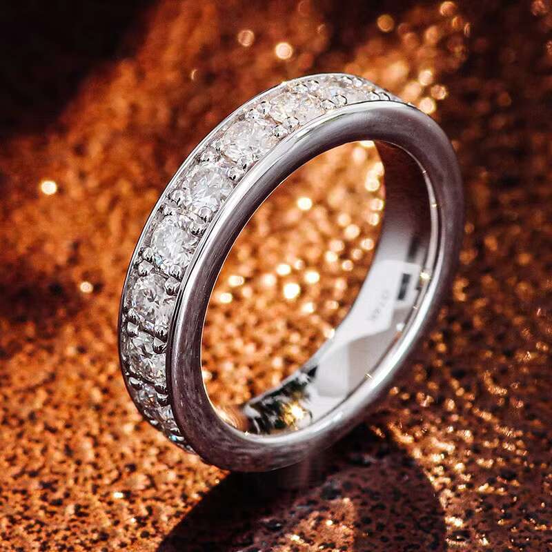 Fine Jewelry 925 Sterling Silver Moissanite Rings Jewelry Wholesale 3mm VVS Diamonds Wedding Band Ring