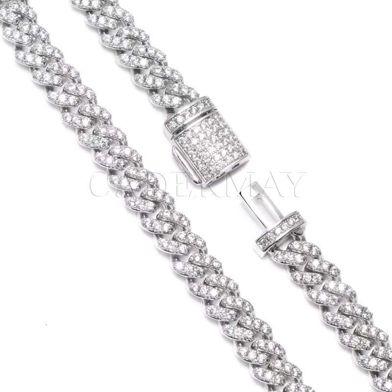 OACOCA Fashion Jewelry Hot Sale Hip Hop Moissanite Chain Iced Out S925 6mm Moissanite Cuban Link Chain Necklace for Hip Hop Men Gift