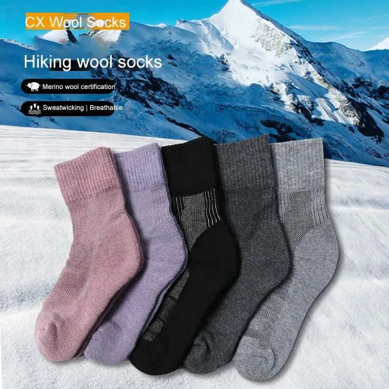 40% Merino Wool Hiking Socks for Men Women Spring Summer Thin Hiking Trekking Skiing Hunting Fishing Seamless Outdoor Sports Z250610