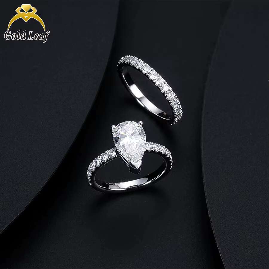 GIA IGI Certified CVD HPHT Lab Grown Created Diamond 14k 18k Solid Gold Rings Pear Engagement Ring Fine Jewelry Rings for Women