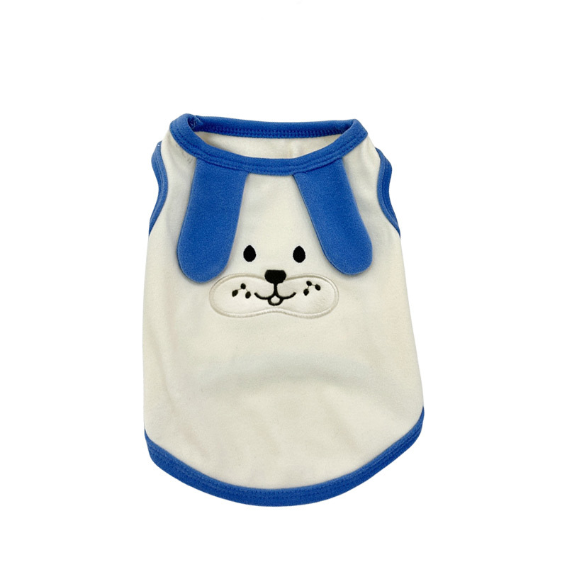Spring ins style velvet cotton pet dog cat clothes Teddy Bichon Poodle embroidered vest