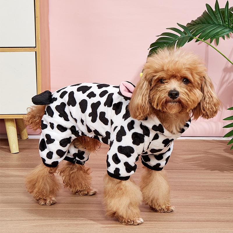 Adorable Pet Embroidery Cow Outfit for Transformative Play