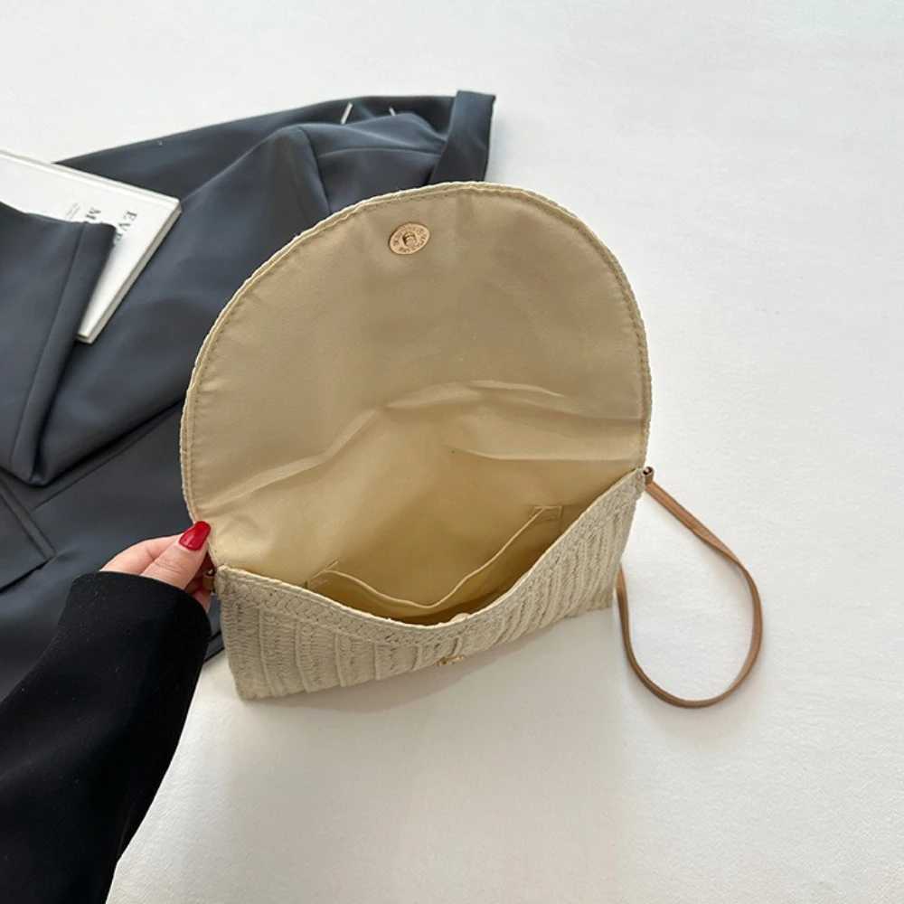 Raffia Straw Woven Bags Fashion Ladies Wrist Clutches Summer Women Shoulder Crossbody Bags Handmade Handbags Purse Beach Bag XJ250610