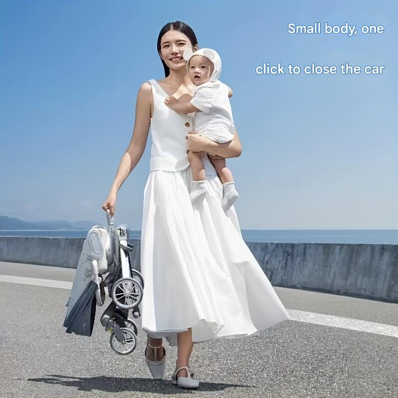 Two-Way V16 Folding Baby Stroller for Newborns - Light Weight, Easy-to-Carry Design Allows Sit-Up and Lie-Down Positioning