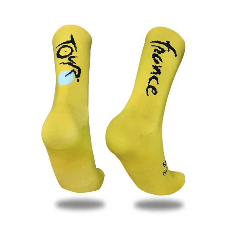 New Cycling Socks Letter Sports Socks Breathable Compression Outdoor Pro Competition Bike Socks Men Calcetines Ciclismo Z250610