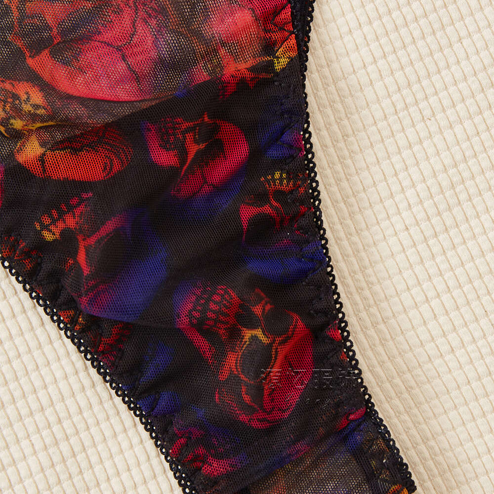 Spell Lingerie Porn Suits Halloween Sexy Lingerie Four Piece Skull Print Bat Neck Garter Belt Stockings Set New Style Sexy Lingerie