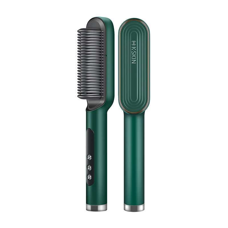 Electric 2-In-1 Straight Hair Curling Brush Straightener Comb Negative Ion Anti-Scalding Styling Tool For Hot Sale