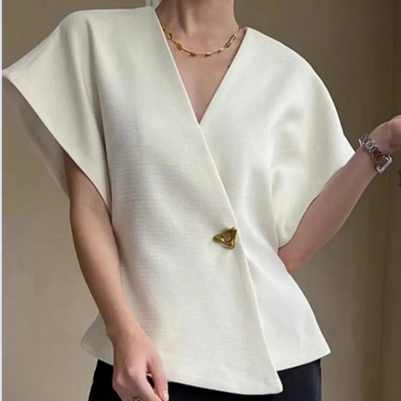 French Suit Drop Shoulder Sleeve Vest Top One Button Waist Slim Vintage Women Blazer Sleeveless Jacket 250610