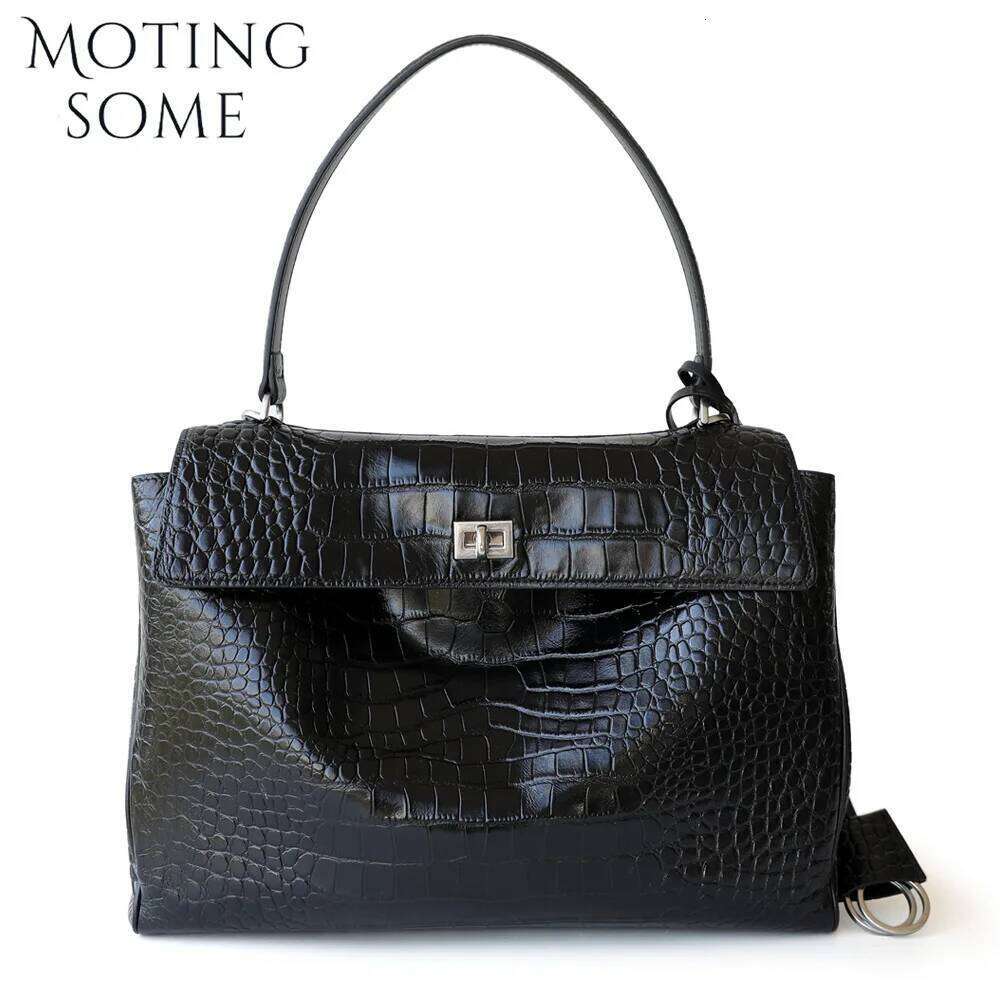 Motingsome Alligator Woman Bags Tote Lady Genuine Leather Shoulder Designer Crocodile Print Messenger Bag