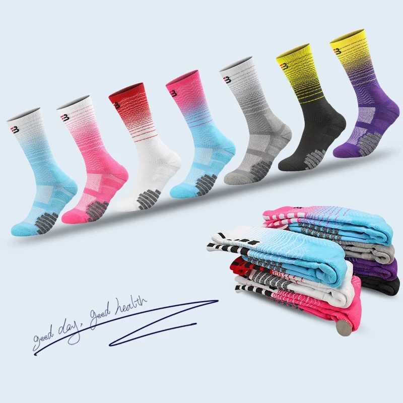 Sport Cycling Basketball Socks Compression Running Man Black Trend Breathable Long Hiking Damping Athletic Professional Big Kids Z250610