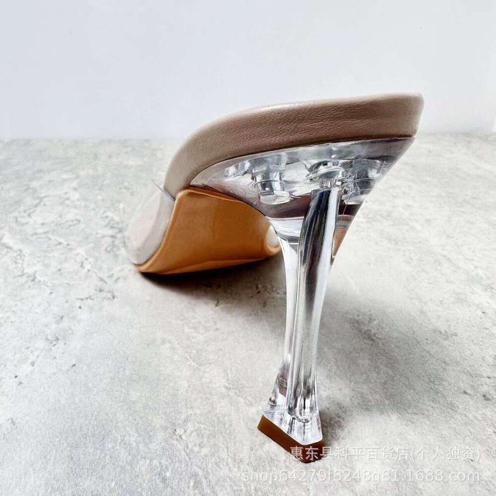 Transparent Sandals for Women 2023 Summer New TRF Plastic Fashion Peep Toe High Heels Outdoor Casual Elegant Slippers