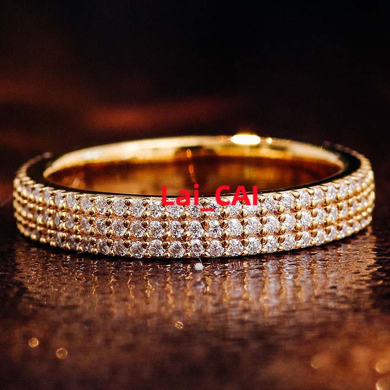 IGI GIA Certificate Round Shape Lab Grown Diamond Half Eternity Ring Hip Hop Rings for Men Sterling Silver 925 Rings Vintage