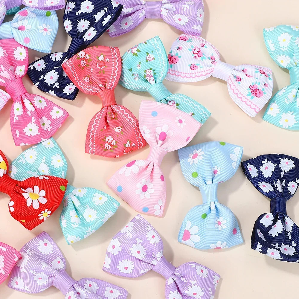 600pcs/set 2.63Random Colorful Daisy Flower Hair Bows Clip for Baby Girls Summer Beach Hairpins Headwear Hair Accessories 250611
