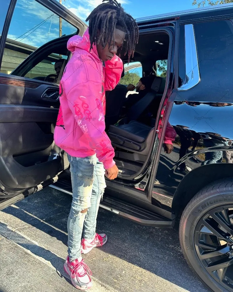 European and American Style Cartoon Print Loose Versatile Hoodie Mens Retro HarajukuY2K Casual Fashion Oversized Sweatshirt 250611