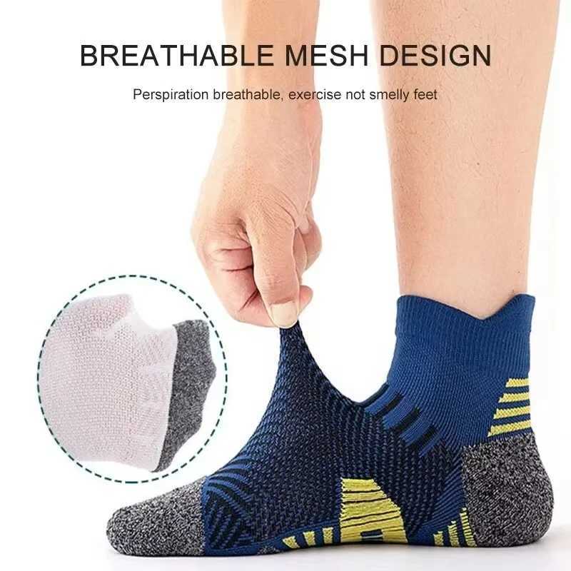 3/5Pairs Mens Sport Socks Breathable Outdoor Running Basketball Socks Training Short Tube Socks For Men Z250610