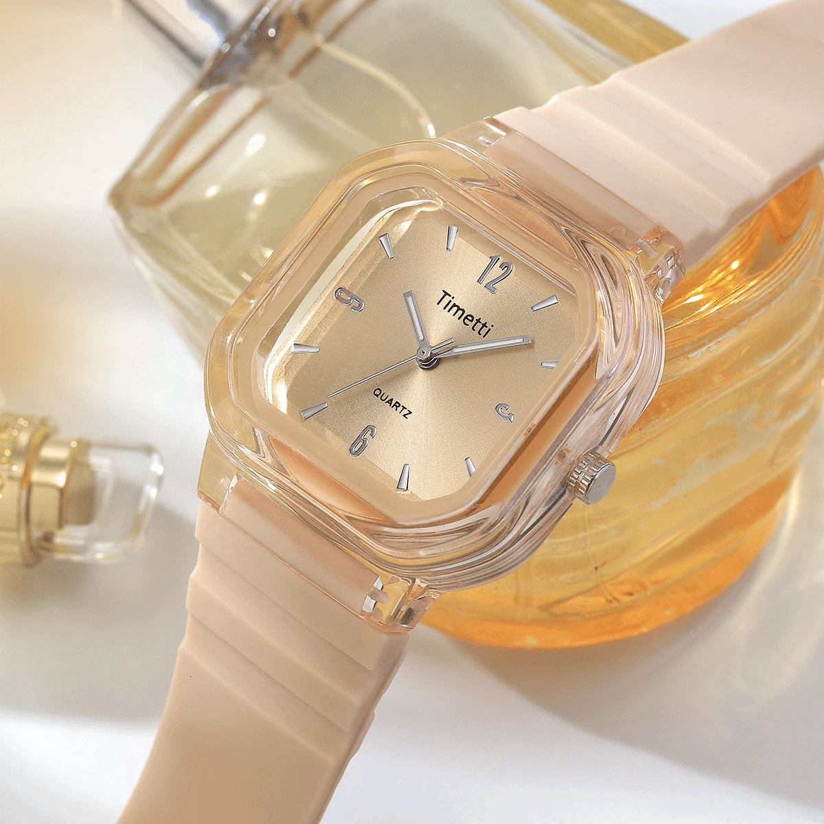 Casual Affordable and Trendy Square Simple Silicone Strap Quartz Watch 250606