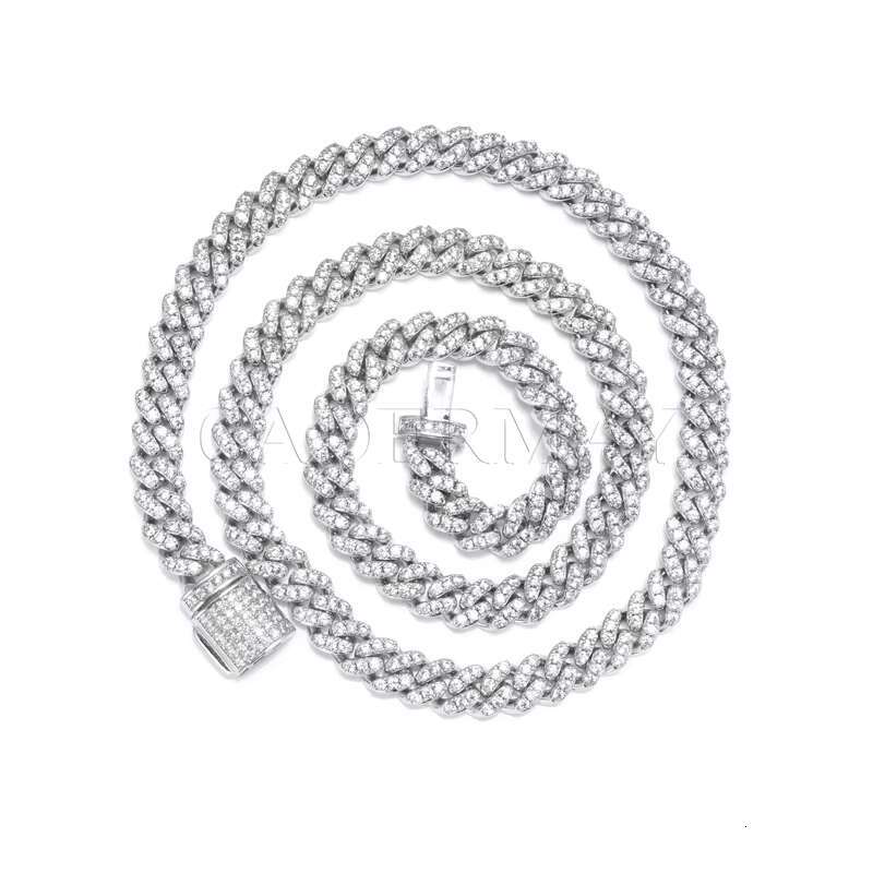 OACOCA Fashion Jewelry Hot Sale Hip Hop Moissanite Chain Iced Out S925 6mm Moissanite Cuban Link Chain Necklace for Hip Hop Men Gift