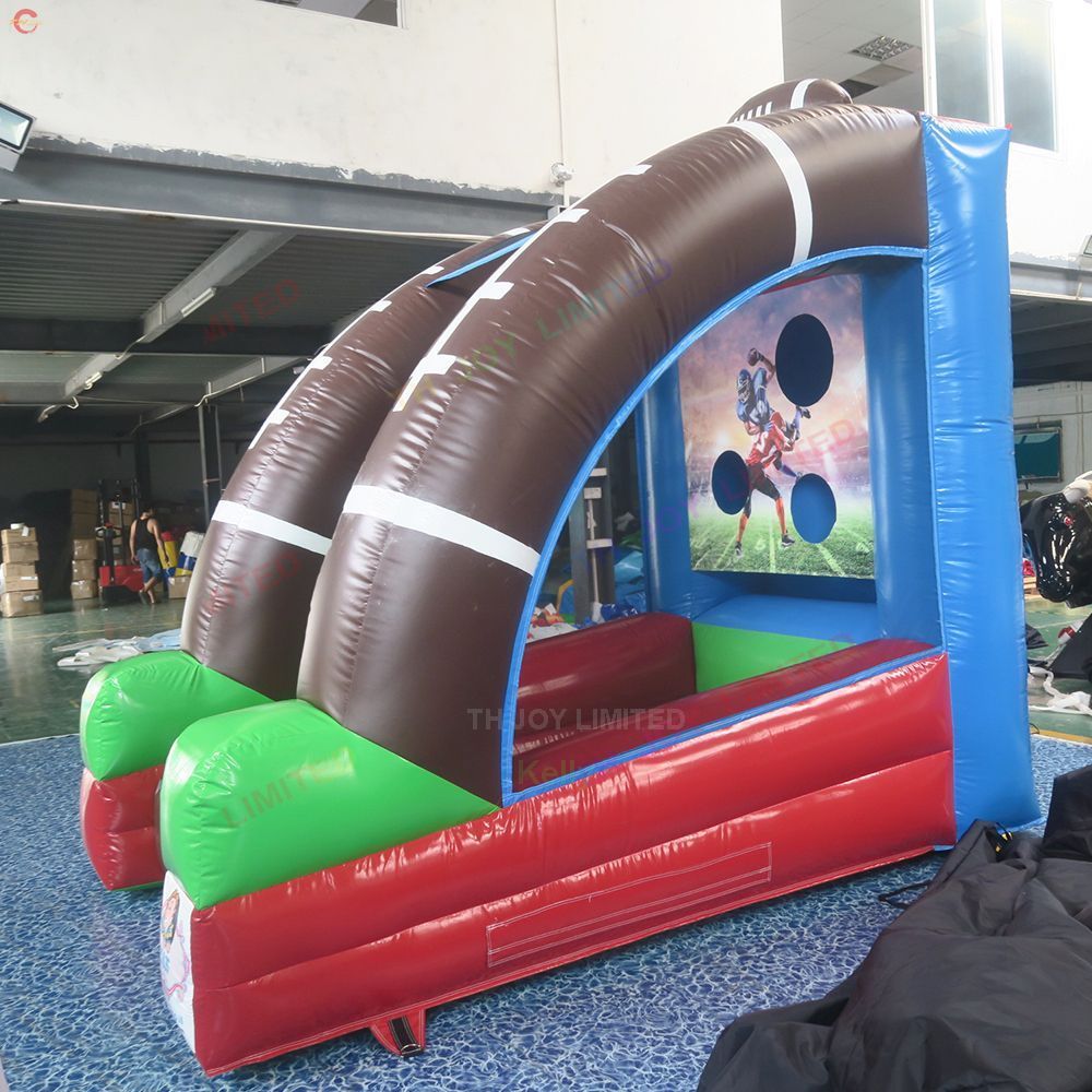 Free shipping 3mLx2mWx3mH (10x6.5x10ft) with 6balls Outdoor Activities commercial inflatable rugby tossing sport game for sale
