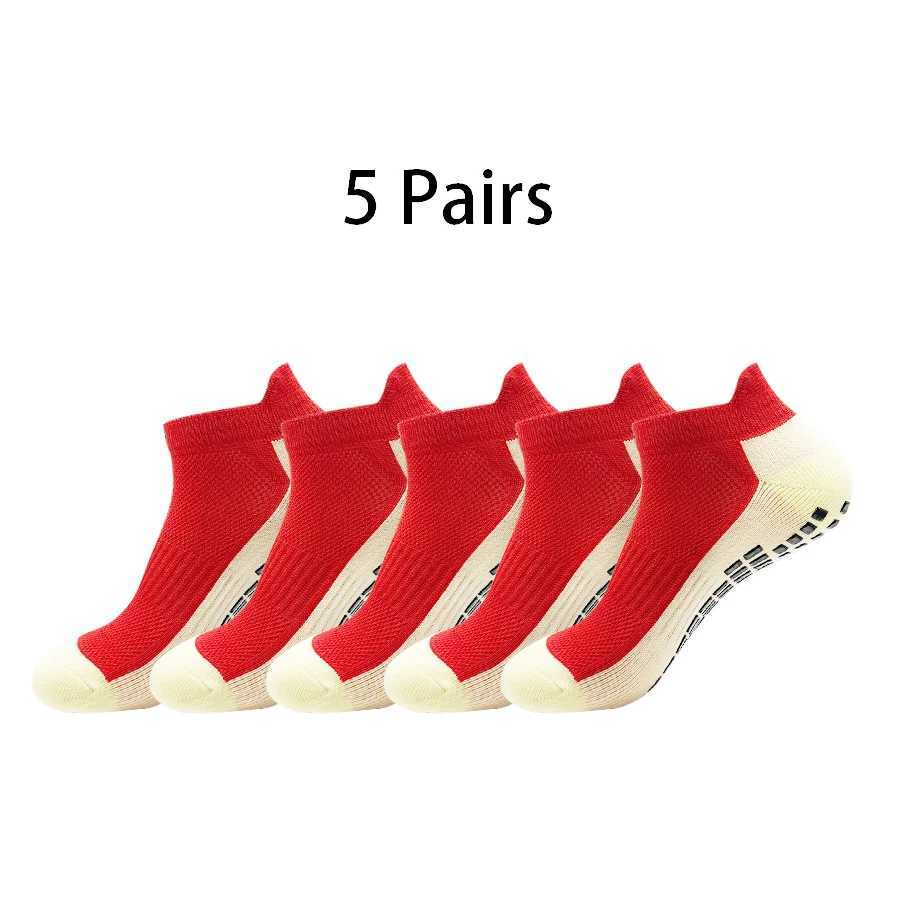 5 Pairs New Men Sports Shock Absorption Sweat Breathable Silicone Bottom Socks Women Indoor Yoga Fitness Socks Soccer Z250610